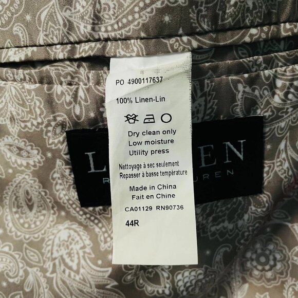 Lauren Ralph Lauren Dark Salmon Pink Single Breasted Linen Sport Blazer Size 44R - Picture 3 of 7